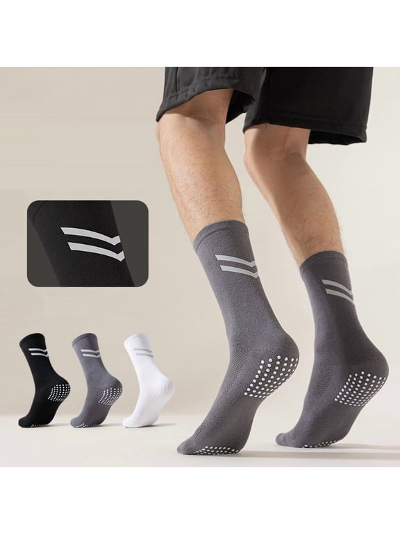 Cycling Socks for Men Sport Aero Socks Anti Slip Silicone Reflective Compression Socks 3Pairs