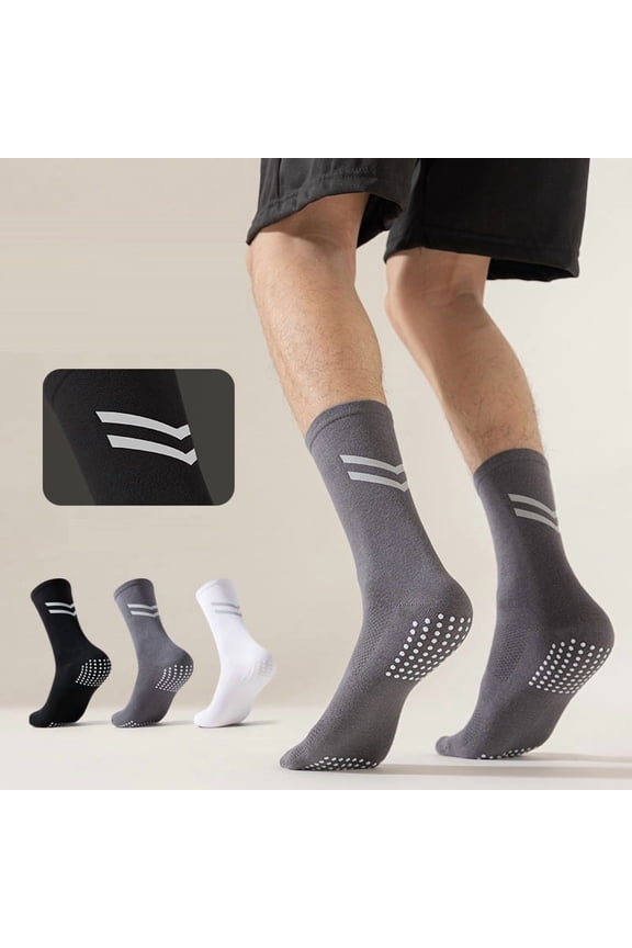 Cycling Socks for Men Sport Aero Socks Anti Slip Silicone Reflective Compression Socks 3Pairs