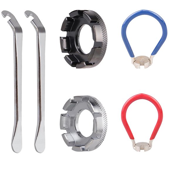 Cycling Spokes Wrench & Tire Levers, Portable Bike Rims Truing Tool with Nipples Tensioner, Adjuster