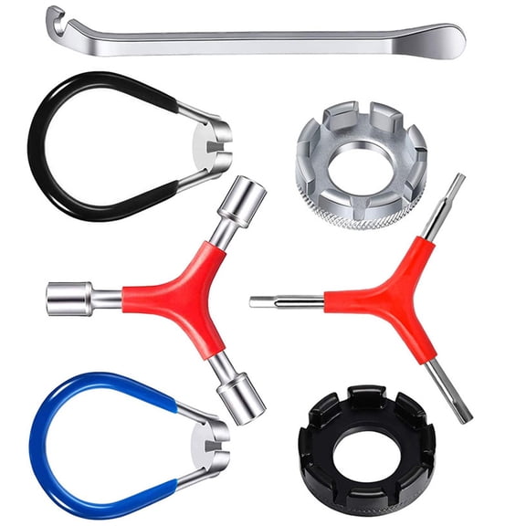 Cycling Spokes Wrench & Tire Levers, Portable Bike Rims Truing Tool with Nipples Tensioner, Adjuster