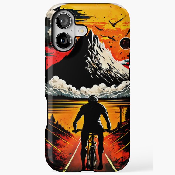 Cycling Sunset Motivational Adventure Inspired Case iPhone 17 through 11 Pro Max