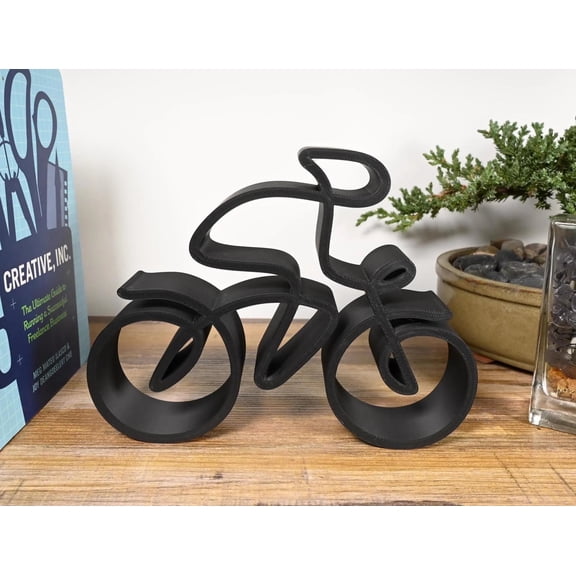 Road Cyclist Sculpture Minimalist Line Art Cycling Silhouette Home Décor