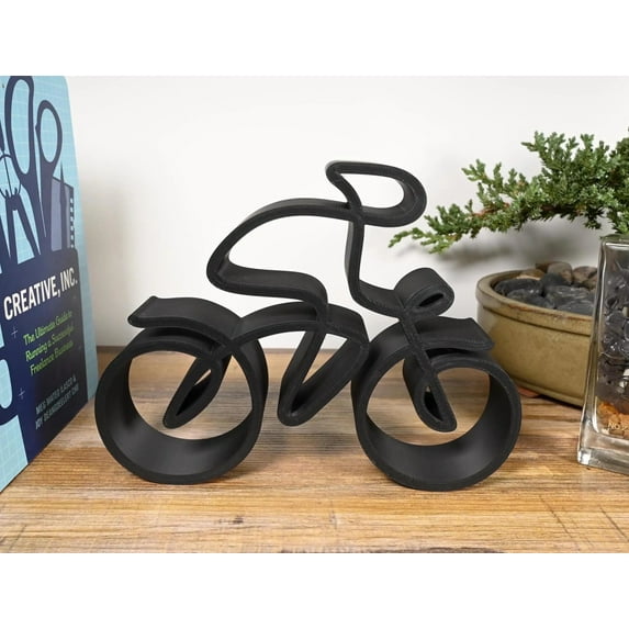 Road Cyclist Sculpture Minimalist Line Art Cycling Silhouette Home Décor