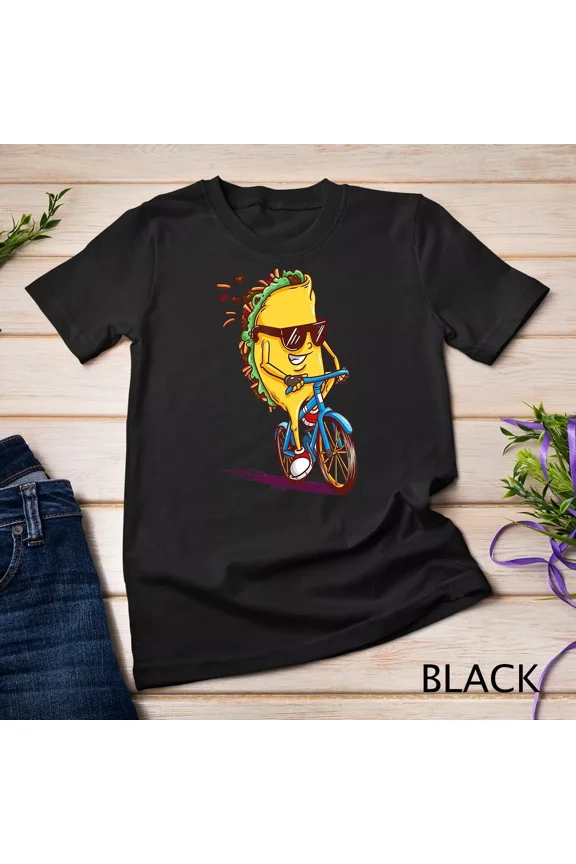 Cycling Tacos Road Bike Bicycle Cyclist Funny Gift Unisex T-Shirt up to size 5XL