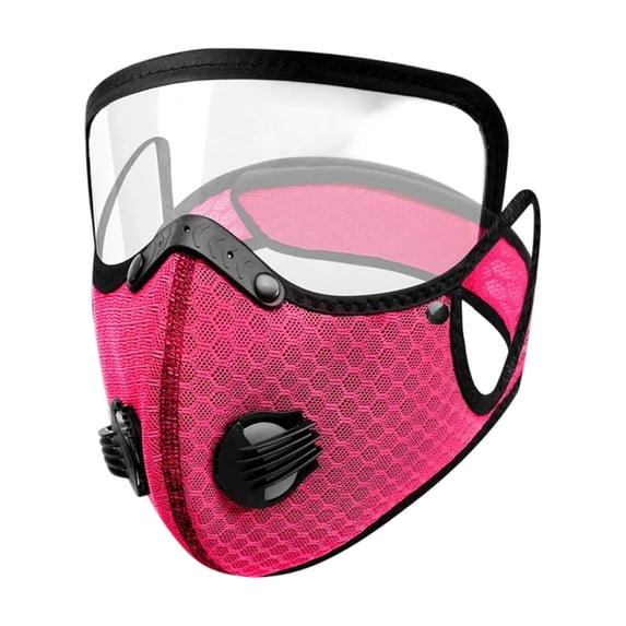 Cycling Thermal Face Mask with Removable Lens, Winter Riding Cover for Outdoor Sports, Windproof Dustproof Motorcycle Balaclava (Hot Pink)