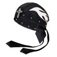 thumbnail image 1 of Cycling Wrap Skull Cross Cap Men/Women Do Du Rag Leather Doo Rag Flame Cap with Snug Fit for Outdoor Activities, 1 of 6