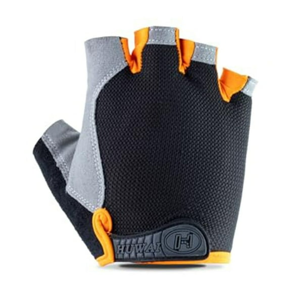 Cycling half Finger Mountain Bicycle Men Women Gel Pad Anti-slip Breathable Outdoor Sports Shock-absorbing Riding Biking Cycle Gloves,Bike Gloves for Men Women with Anti-Slip Shock,Orange,3”