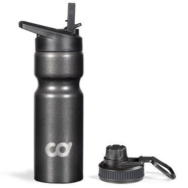 Drinco 22 oz Black Double Walled Vacuum Insulated Stainless Steel Water ...