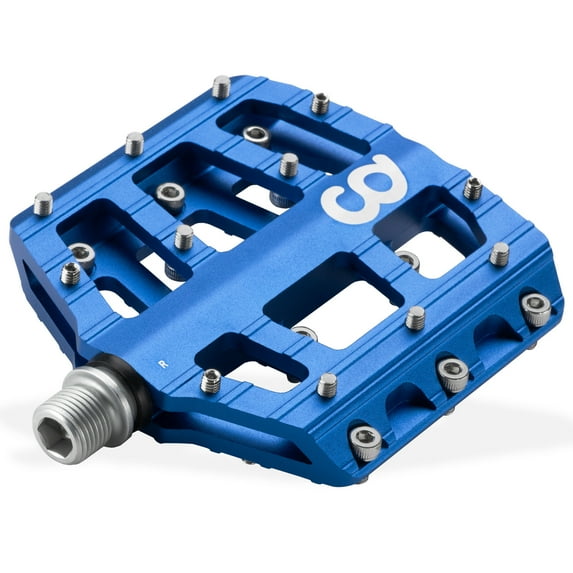 CyclingDeal Flat Mountain BMX MTB Aluminum Bike Sealed Bearing Pedals Blue