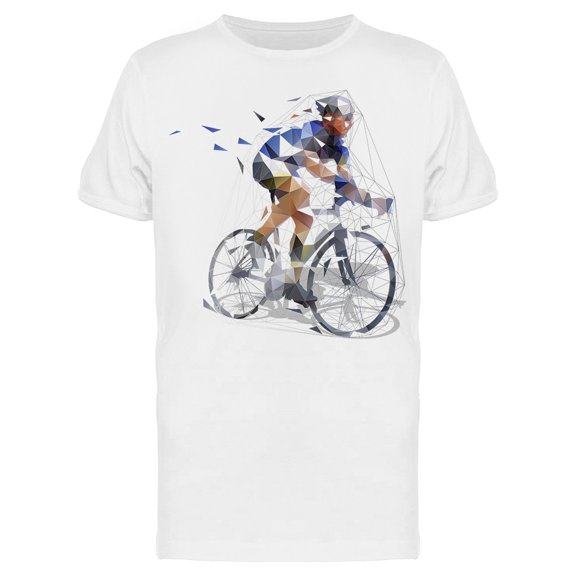 Cyclist Low Polygonal T-Shirt Men -Image by Shutterstock, Male Small