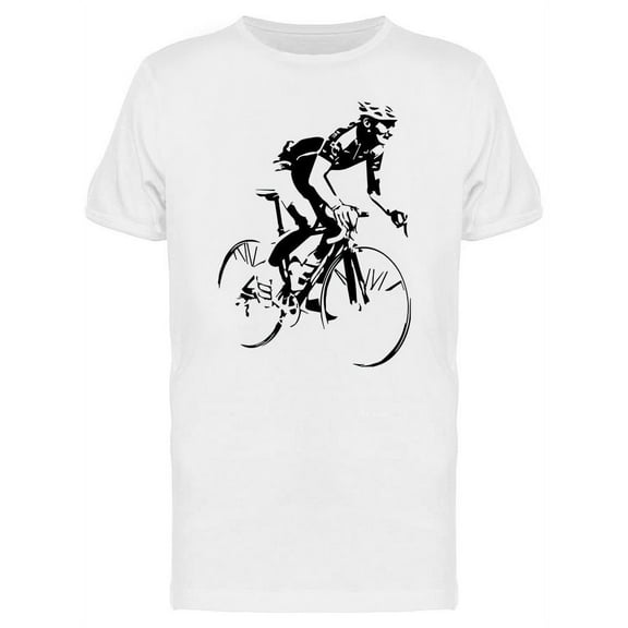 Cyclist Silhouette Design T-Shirt Men -Image by Shutterstock, Male Medium