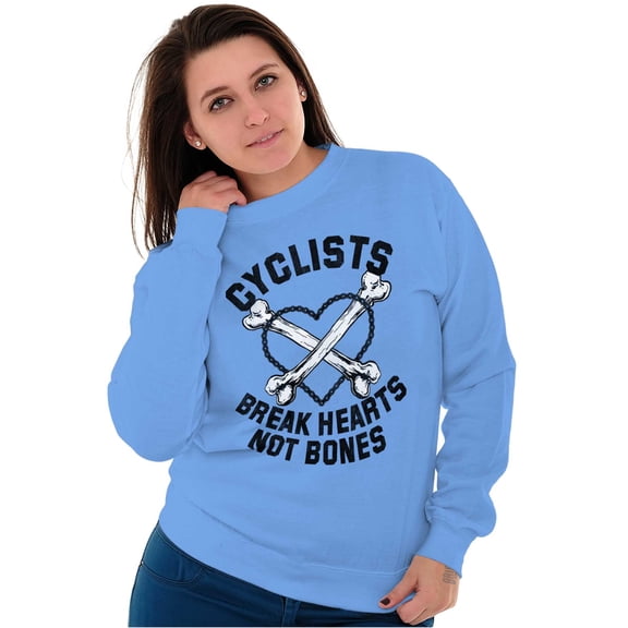 Cyclists Break Hearts Not Bones Biker Sweatshirt for Men or Women Brisco Brands X