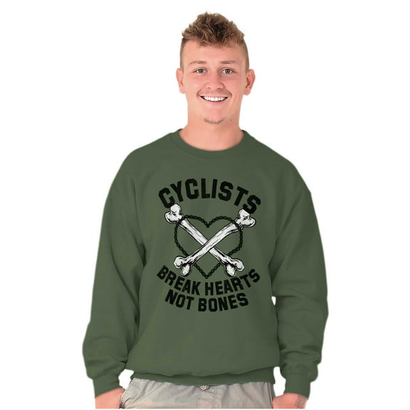 Cyclists Break Hearts Not Bones Biker Unisex Plus Fleece Graphic Sweatshirt Brisco Brands 3X