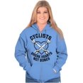 thumbnail image 1 of Cyclists Break Hearts Not Bones Biker Zip Up Hoodie Men's Women's Brisco Brands 2X, 1 of 6