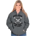 thumbnail image 1 of Cyclists Break Hearts Not Bones Biker Zip Up Hoodie Men's Women's Brisco Brands X, 1 of 6