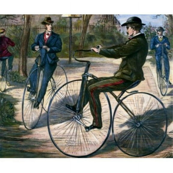 Cyclists Unknown Artist Lithograph 1875 19th Century Poster Print - 18 x 24 in.
