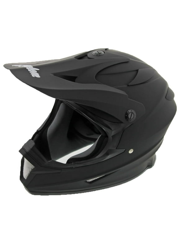 ATV MX Dirt Bike Off-Road Helmet DOT/ECE Approved -Matte Black- Youth MD