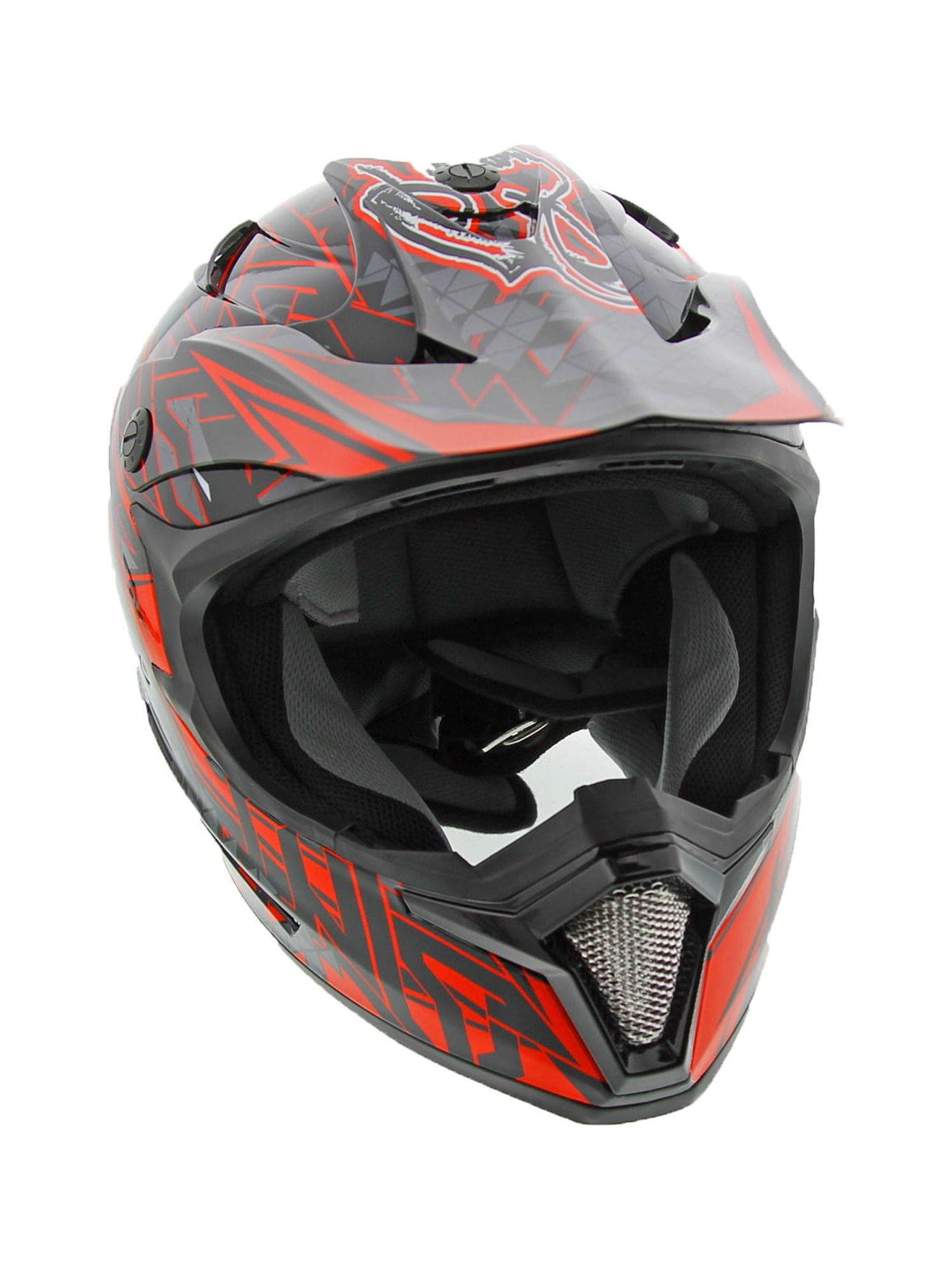 Cyclone ATV MX Dirt Bike Off-Road Helmet DOT/ECE Approved - Red - XXL