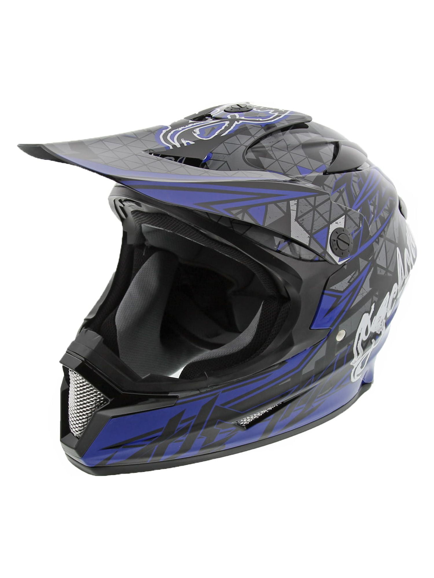 Cyclone ATV MX Motocross Dirt Bike Off-Road Helmet DOT/ECE Approved- Blue