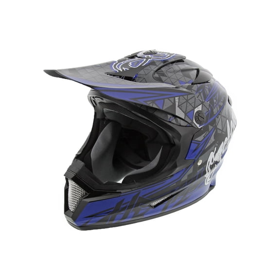 Cyclone ATV MX Motocross Dirt Bike Off-Road Helmet DOT/ECE Approved- Blue