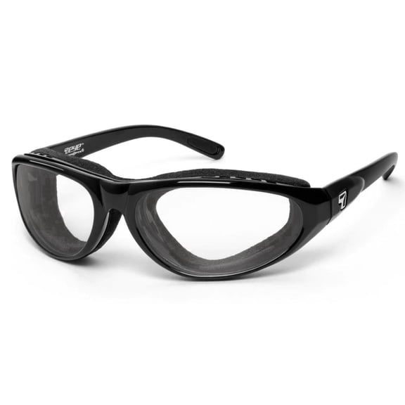 7eye Cyclone Dry Eye Relief Computer Glasses, Z87.1 Safety, Glossy Black, Yellow Lens