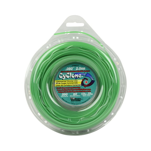 Cyclone CY080D1-2 Green 0.080" by 200' Commercial String Trimmer Line, Made in USA