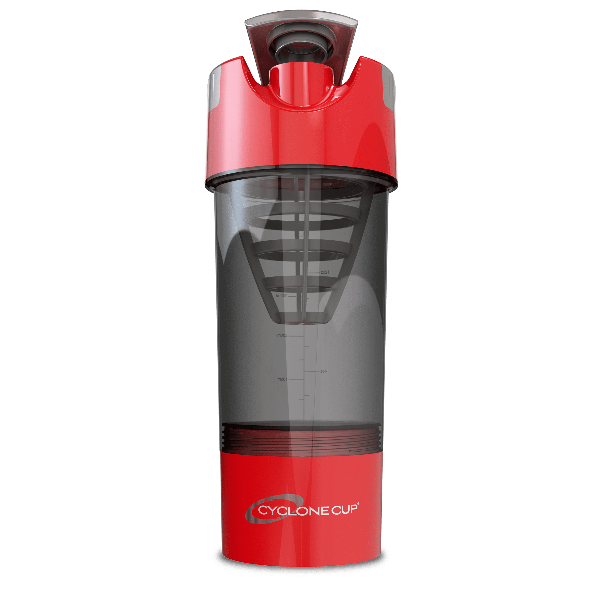 Cyclone Cup 20oz Blender Mixer Bottle Protein Shaker with Compartment, Red