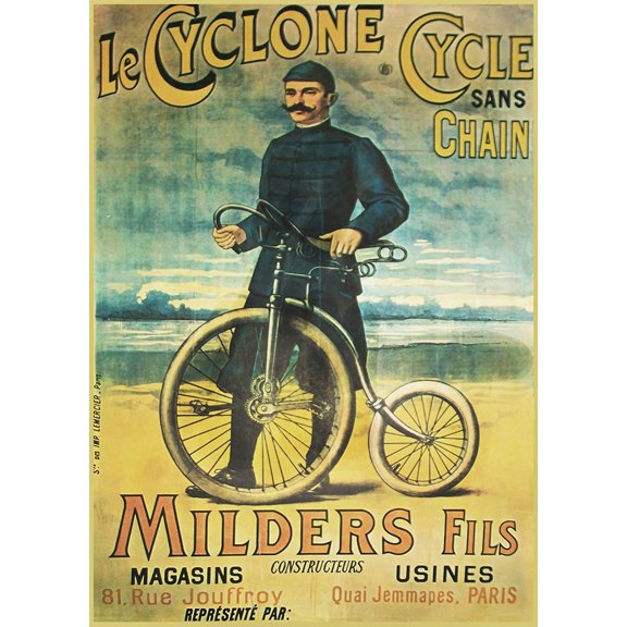 Cyclone Cycle And Chain Poster Print - Apple Collection Vintage (24 x 36)