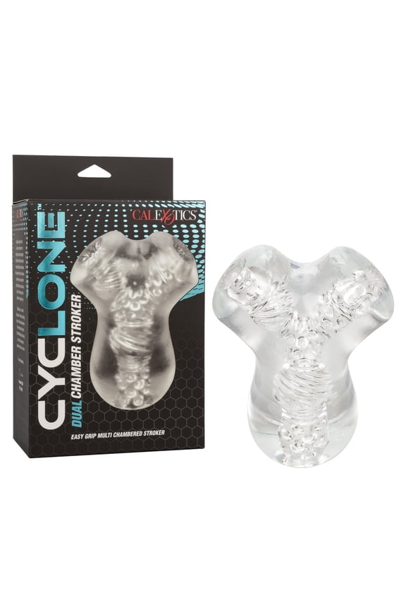 CalExotics Cyclone Dual Chamber TPE Stroker for Men, Clear