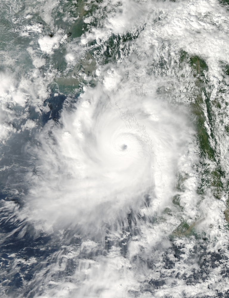 Cyclone Giri moves ashore over Burma Canvas Art - Stocktrek Images (25 x 33)
