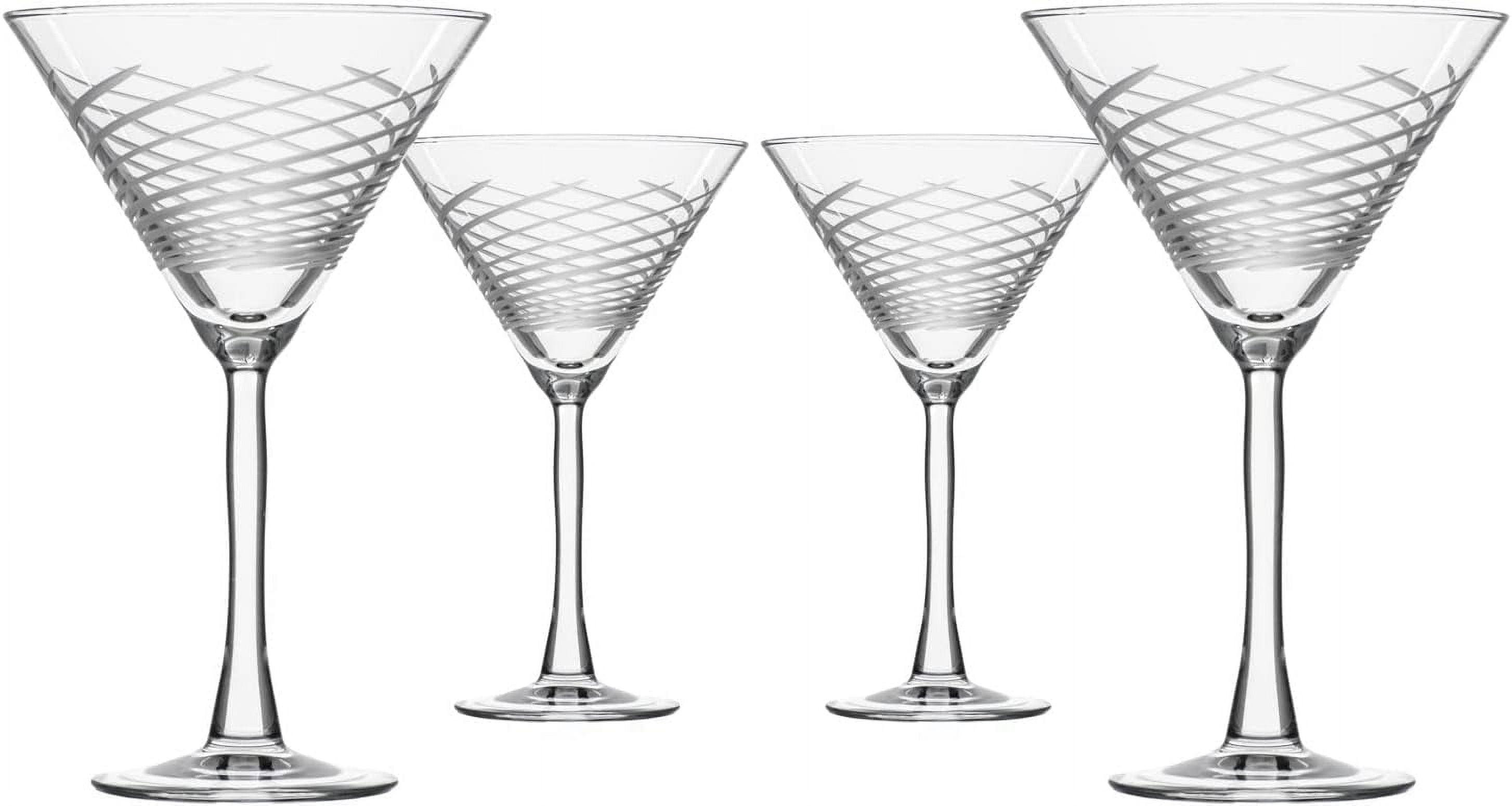 Cyclone Glass Set Of 4 Stemmed 10 Ounce Glasses LeadFree Glass