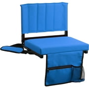 Cyclone Sound 2-Pack of Stadium Seat for Bleachers with Padded Cushion Foldable Stadium Chairs with Strap and Cup Holder