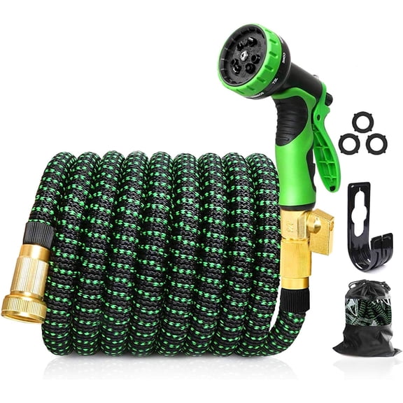 Cyclone Sound 25ft Water Hose - Upgraded Leakproof Lightweight No-Kink Garden Hose, Flexible Expanding Water Hose with Triple Layered Latex Core, Bag and Holder
