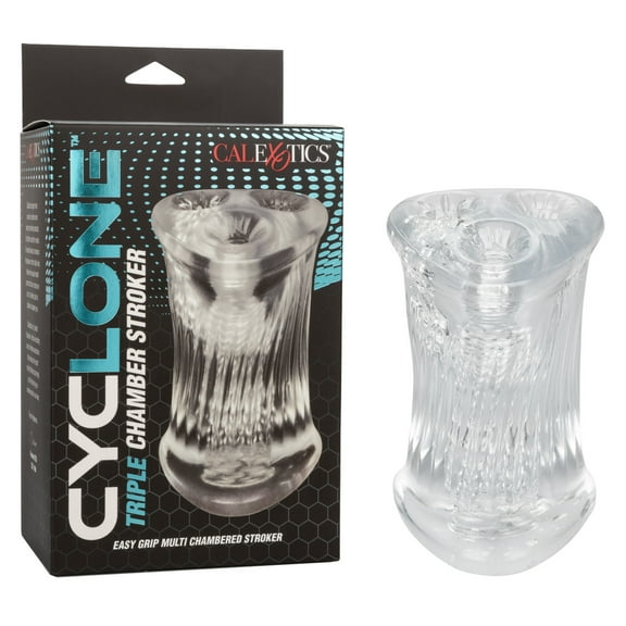 CalExotics Cyclone Triple Chamber TPE Stroker for Men, Clear