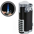 thumbnail image 1 of Cyclone Triple Flame Torch Lighter w/Retractable Bullet Cutter - Black & Chrome, 1 of 8