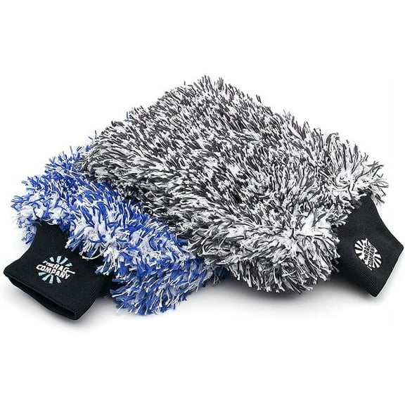 - Cyclone Ultra Wash Mitts - 70/30 'Gauntlet' Blend Korean Microfiber, Foam Padding, Scratch-Free, Lint-Free, Great for Rinseless Washing, 8in x 9in, Blue + Black (2-Pack)