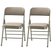 CycloneSound 2-Pack Padded Folding Chairs with Cushioned Seat, Durable & Sturdy Event and Party Seating
