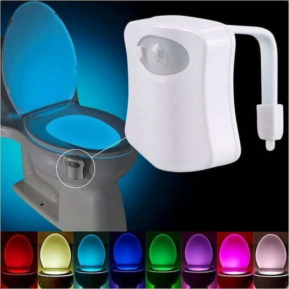 CycloneSound 2-Pack of Toilet Night Light Water Resistant LED Light 8 Color LED Light Motion Activated Motion Sensor