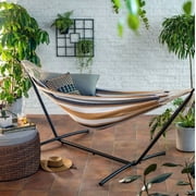 CycloneSound 2-Person Hammock with Premium Canvas and 450 LB Capacity Metal Stand White