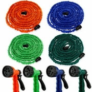 Expanding Flexible Garden Water Hose w/ Spray Nozzle in Blue (25ft) - CycloneSound