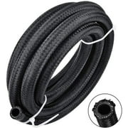 CycloneSound (3ft, 5ft, 10ft, 20ft) AN6 Black Braided Fuel Hose Oil Gas Line 6AN Nylon/Stainless Steel Braided Car Parts Accessories