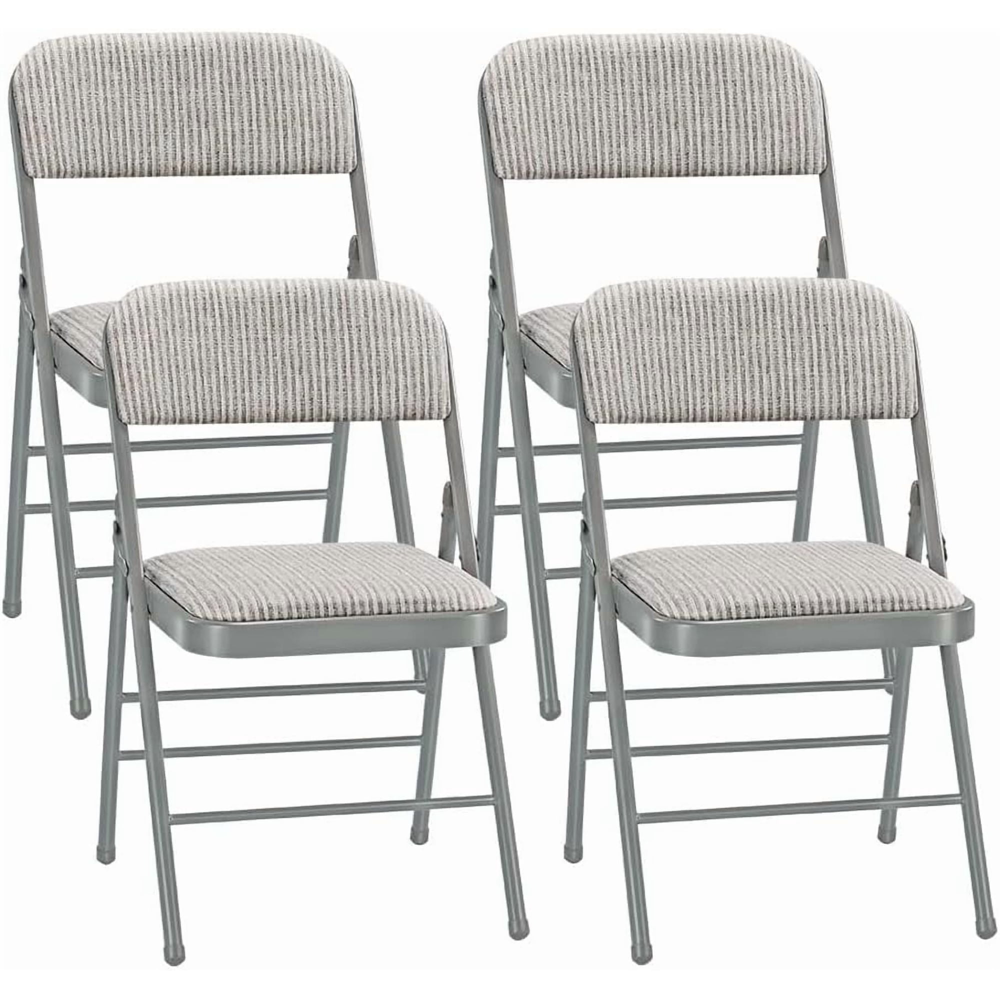 CycloneSound 4-Pack Padded Folding Chairs with Cushioned Seat, Durable & Sturdy Event and Party Seating