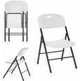 thumbnail image 1 of CycloneSound Heavy Duty Plastic Folding Chairs, 450 lb Capacity, Portable Foldable Chairs for Events, Patio, Weddings, Indoor/Outdoor, White (2 Pack), 1 of 7