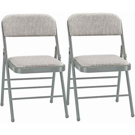 CycloneSound Pack of 2 Padded Folding Chairs with Cushion Durable Sturdy Party Chairs for Events