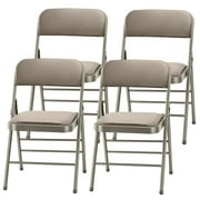 CycloneSound Pack of 4 Padded Folding Chairs with Cushion Durable Sturdy Party Chairs for Events