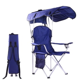 CycloneSound Portable Folding Camping Chair with Canopy Adjustable Shade for Beach, Camping, and Outdoor Activities