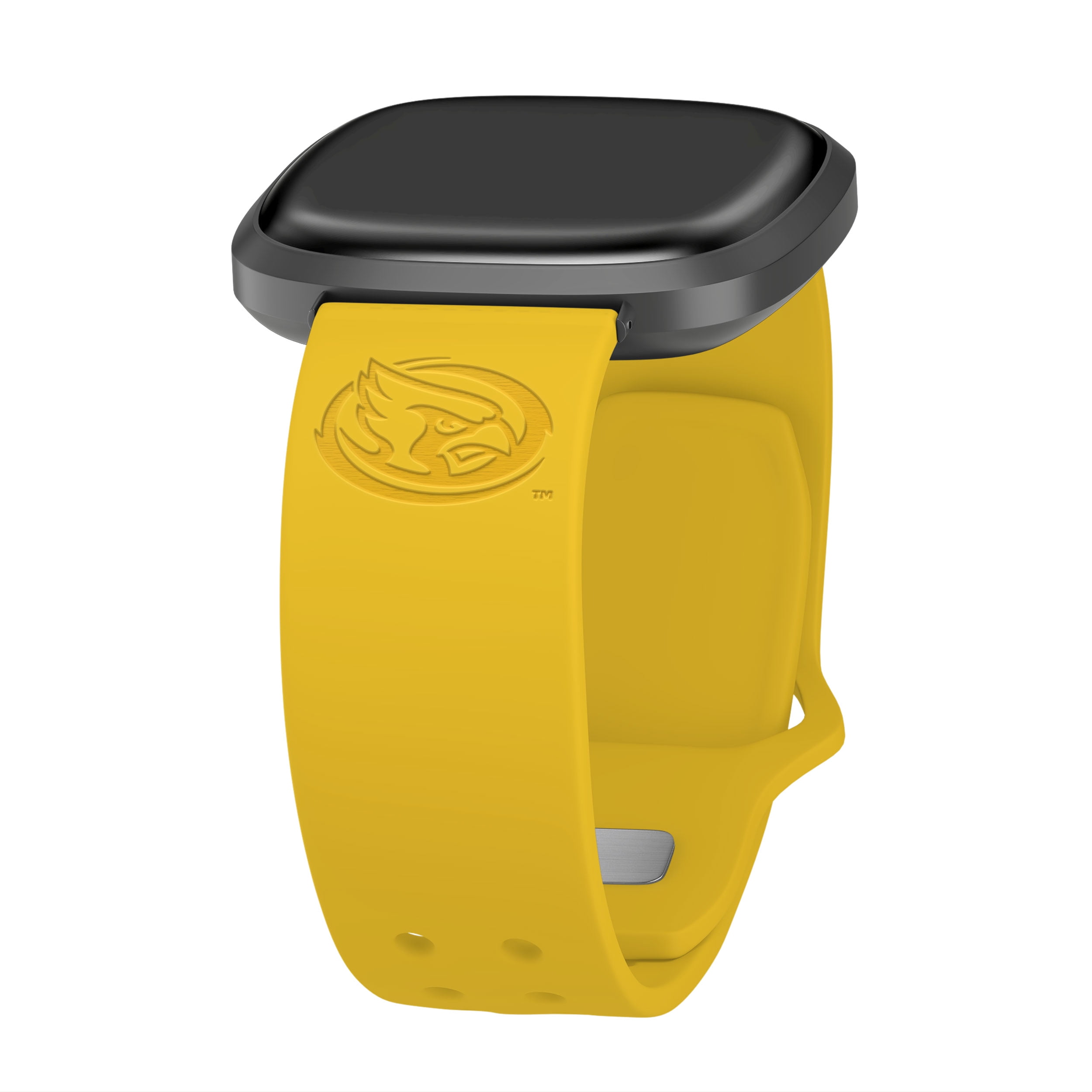 Cyclones Engraved Silicone Unisex Watch Band for Fitbit Versa 3 and Sense (Yellow) by Affinity Bands
