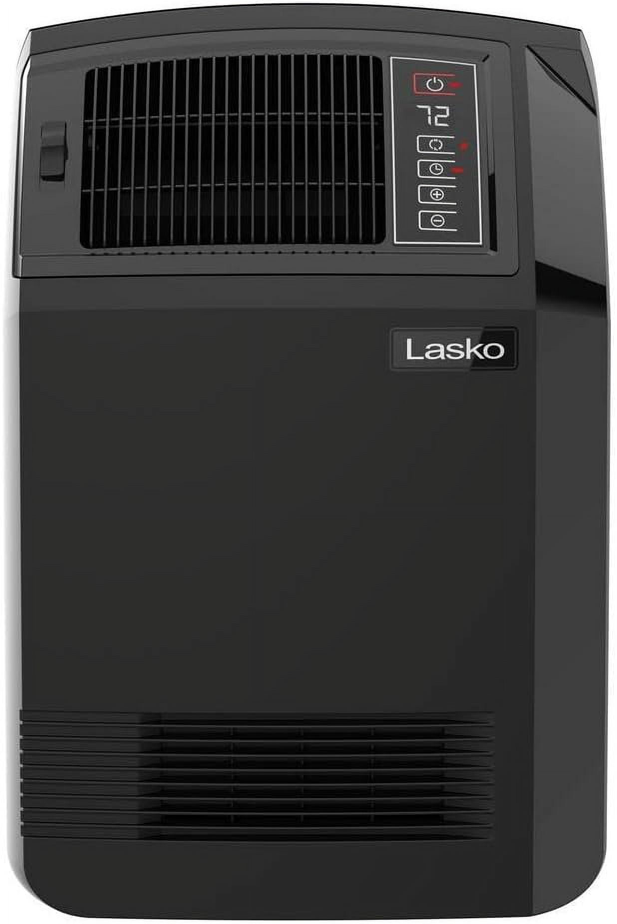 Lasko Black Ceramic Floor-Standing Heater with Thermostat