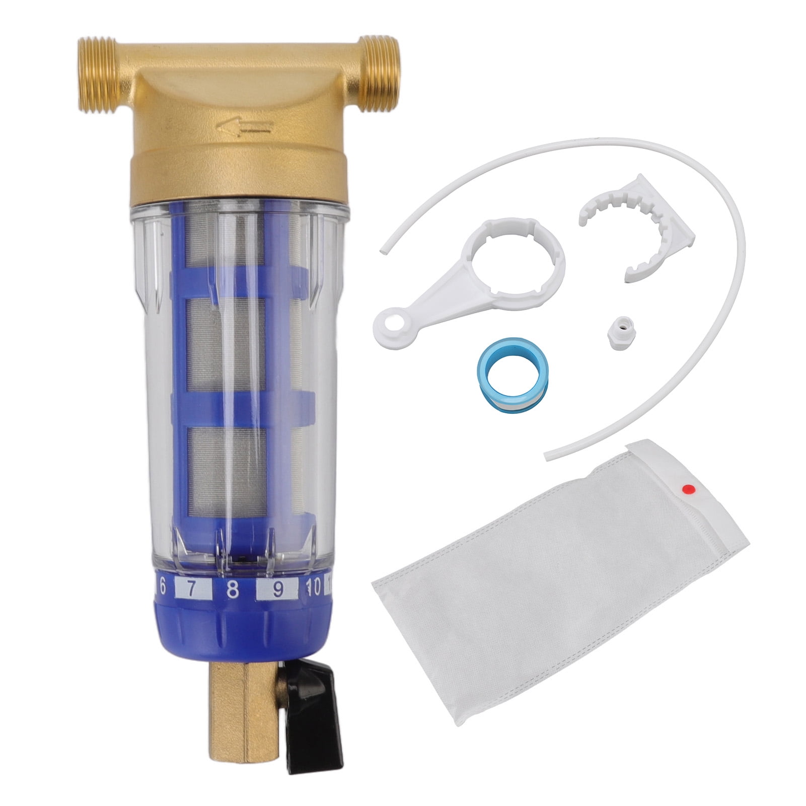 Cyclonic Sedimentation Water Filter G1/2in Backwashing Pure Copper Whole House Water Filter for