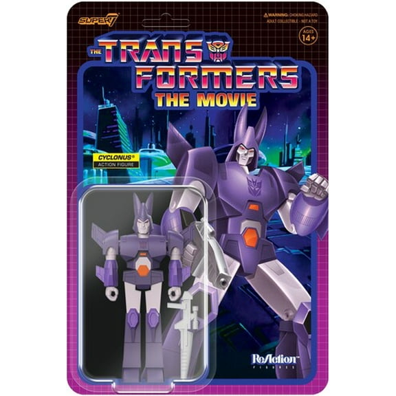 Super7 Transformers Cyclonus - 4" Transformers Action Figure with Accessory Classic Cartoon Collectibles and Retro Toys